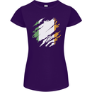 Torn Ireland Flag Irish St Patricks Day Football Womens Petite Cut T-Shirt Purple