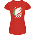 Torn Ireland Flag Irish St Patricks Day Football Womens Petite Cut T-Shirt Red