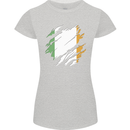 Torn Ireland Flag Irish St Patricks Day Football Womens Petite Cut T-Shirt Sports Grey