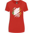 Torn Ireland Flag Irish St Patricks Day Football Womens Wider Cut T-Shirt Red