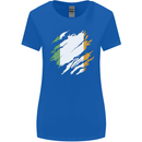 Torn Ireland Flag Irish St Patricks Day Football Womens Wider Cut T-Shirt Royal Blue