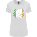 Torn Ireland Flag Irish St Patricks Day Football Womens Wider Cut T-Shirt White