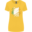Torn Ireland Flag Irish St Patricks Day Football Womens Wider Cut T-Shirt Yellow