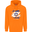 Torn Israel Flag Israeli Day Football Childrens Kids Hoodie Orange