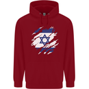 Torn Israel Flag Israeli Day Football Childrens Kids Hoodie Red