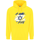 Torn Israel Flag Israeli Day Football Childrens Kids Hoodie Yellow