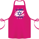 Torn Israel Flag Israeli Day Football Cotton Apron 100% Organic Pink