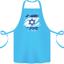 Torn Israel Flag Israeli Day Football Cotton Apron 100% Organic Turquoise