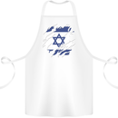Torn Israel Flag Israeli Day Football Cotton Apron 100% Organic White
