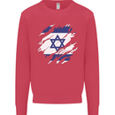 Torn Israel Flag Israeli Day Football Kids Sweatshirt Jumper Heliconia