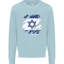 Torn Israel Flag Israeli Day Football Kids Sweatshirt Jumper Light Blue
