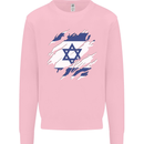 Torn Israel Flag Israeli Day Football Kids Sweatshirt Jumper Light Pink