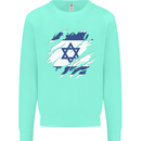 Torn Israel Flag Israeli Day Football Kids Sweatshirt Jumper Peppermint
