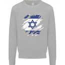 Torn Israel Flag Israeli Day Football Kids Sweatshirt Jumper Sports Grey