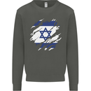 Torn Israel Flag Israeli Day Football Kids Sweatshirt Jumper Storm Grey