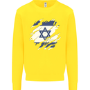 Torn Israel Flag Israeli Day Football Kids Sweatshirt Jumper Yellow