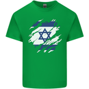 Torn Israel Flag Israeli Day Football Kids T-Shirt Childrens Irish Green