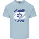 Torn Israel Flag Israeli Day Football Kids T-Shirt Childrens Light Blue