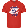 Torn Israel Flag Israeli Day Football Kids T-Shirt Childrens Red