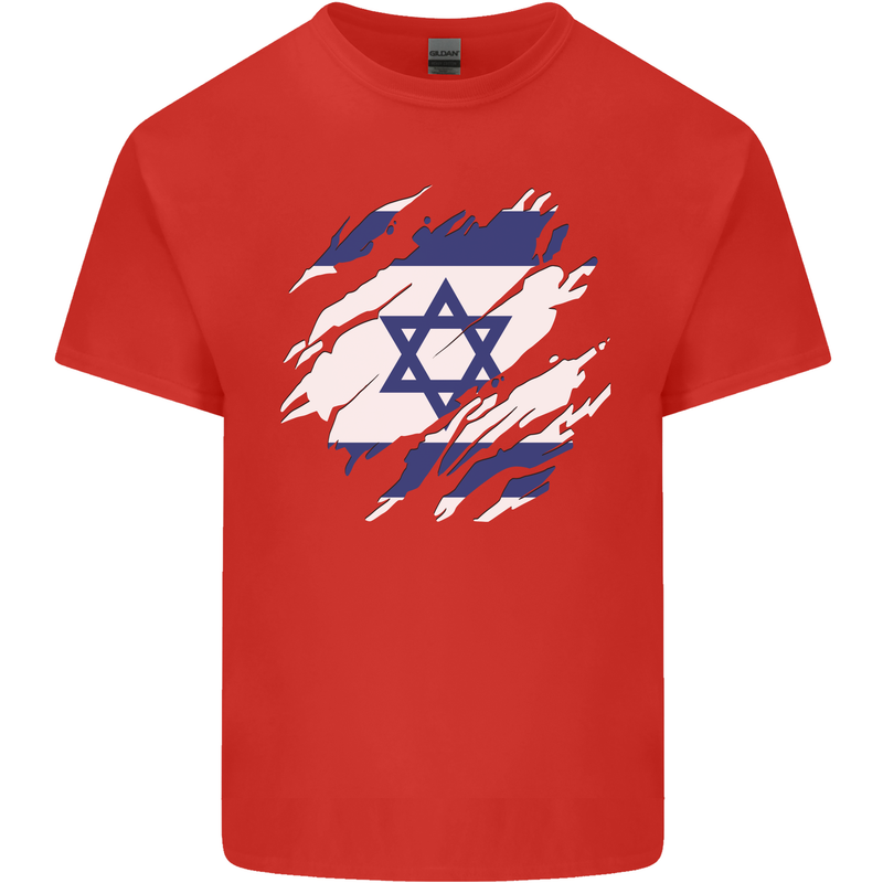 Torn Israel Flag Israeli Day Football Kids T-Shirt Childrens Red