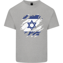 Torn Israel Flag Israeli Day Football Kids T-Shirt Childrens Sports Grey
