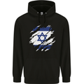 Torn Israel Flag Israeli Day Football Mens 80% Cotton Hoodie Black