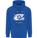 Torn Israel Flag Israeli Day Football Mens 80% Cotton Hoodie Royal Blue