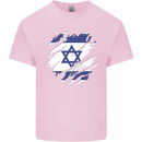 Torn Israel Flag Israeli Day Football Mens Cotton T-Shirt Tee Top Light Pink