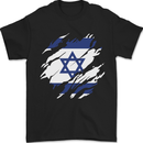 Torn Israel Flag Israeli Day Football Mens T-Shirt 100% Cotton Black