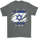 Torn Israel Flag Israeli Day Football Mens T-Shirt 100% Cotton Charcoal