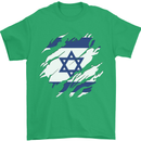 Torn Israel Flag Israeli Day Football Mens T-Shirt 100% Cotton Irish Green