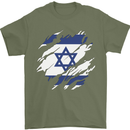 Torn Israel Flag Israeli Day Football Mens T-Shirt 100% Cotton Military Green
