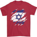Torn Israel Flag Israeli Day Football Mens T-Shirt 100% Cotton Red