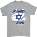 Torn Israel Flag Israeli Day Football Mens T-Shirt 100% Cotton Sports Grey