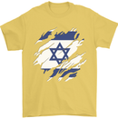 Torn Israel Flag Israeli Day Football Mens T-Shirt 100% Cotton Yellow