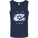 Torn Israel Flag Israeli Day Football Mens Vest Tank Top Navy Blue