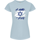 Torn Israel Flag Israeli Day Football Womens Petite Cut T-Shirt Light Blue