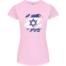 Torn Israel Flag Israeli Day Football Womens Petite Cut T-Shirt Light Pink