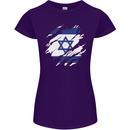 Torn Israel Flag Israeli Day Football Womens Petite Cut T-Shirt Purple