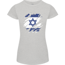 Torn Israel Flag Israeli Day Football Womens Petite Cut T-Shirt Sports Grey