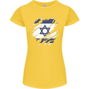 Torn Israel Flag Israeli Day Football Womens Petite Cut T-Shirt Yellow