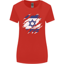 Torn Israel Flag Israeli Day Football Womens Wider Cut T-Shirt Red