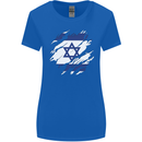 Torn Israel Flag Israeli Day Football Womens Wider Cut T-Shirt Royal Blue