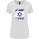 Torn Israel Flag Israeli Day Football Womens Wider Cut T-Shirt White