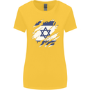 Torn Israel Flag Israeli Day Football Womens Wider Cut T-Shirt Yellow