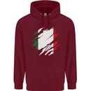 Torn Italy Flag Italians Day Football Childrens Kids Hoodie Maroon