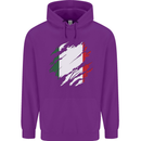 Torn Italy Flag Italians Day Football Childrens Kids Hoodie Purple