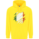 Torn Italy Flag Italians Day Football Childrens Kids Hoodie Yellow