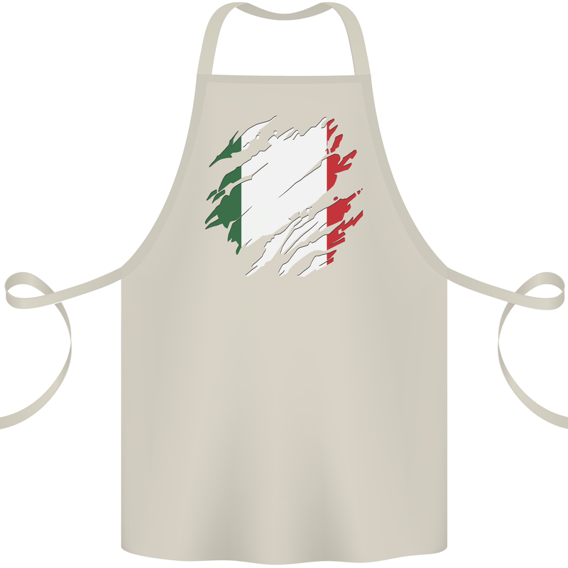 Torn Italy Flag Italians Day Football Cotton Apron 100% Organic Natural