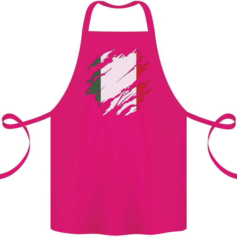 Torn Italy Flag Italians Day Football Cotton Apron 100% Organic Pink